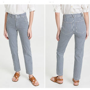 Alex Mill Navy and White Striped Straight Leg Pants